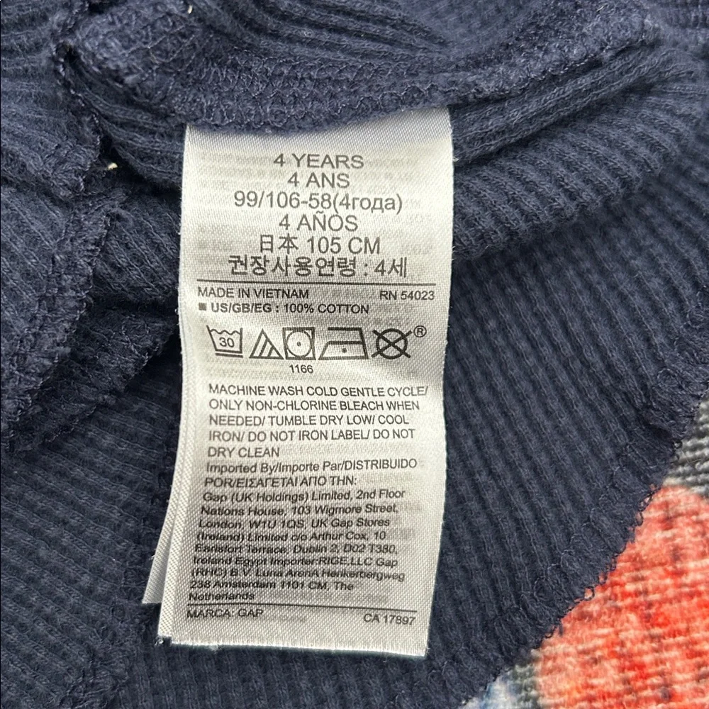 Gap Toddler Hooded Thermal Waffle Tee, Size 4T